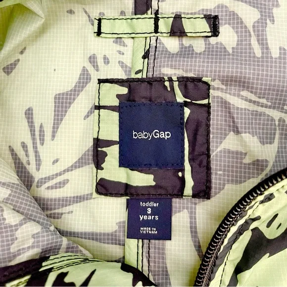 GAP Jungle Forest Tropical Rainforest Leaf Print Lightweight Windbreaker - Picture 4 of 4